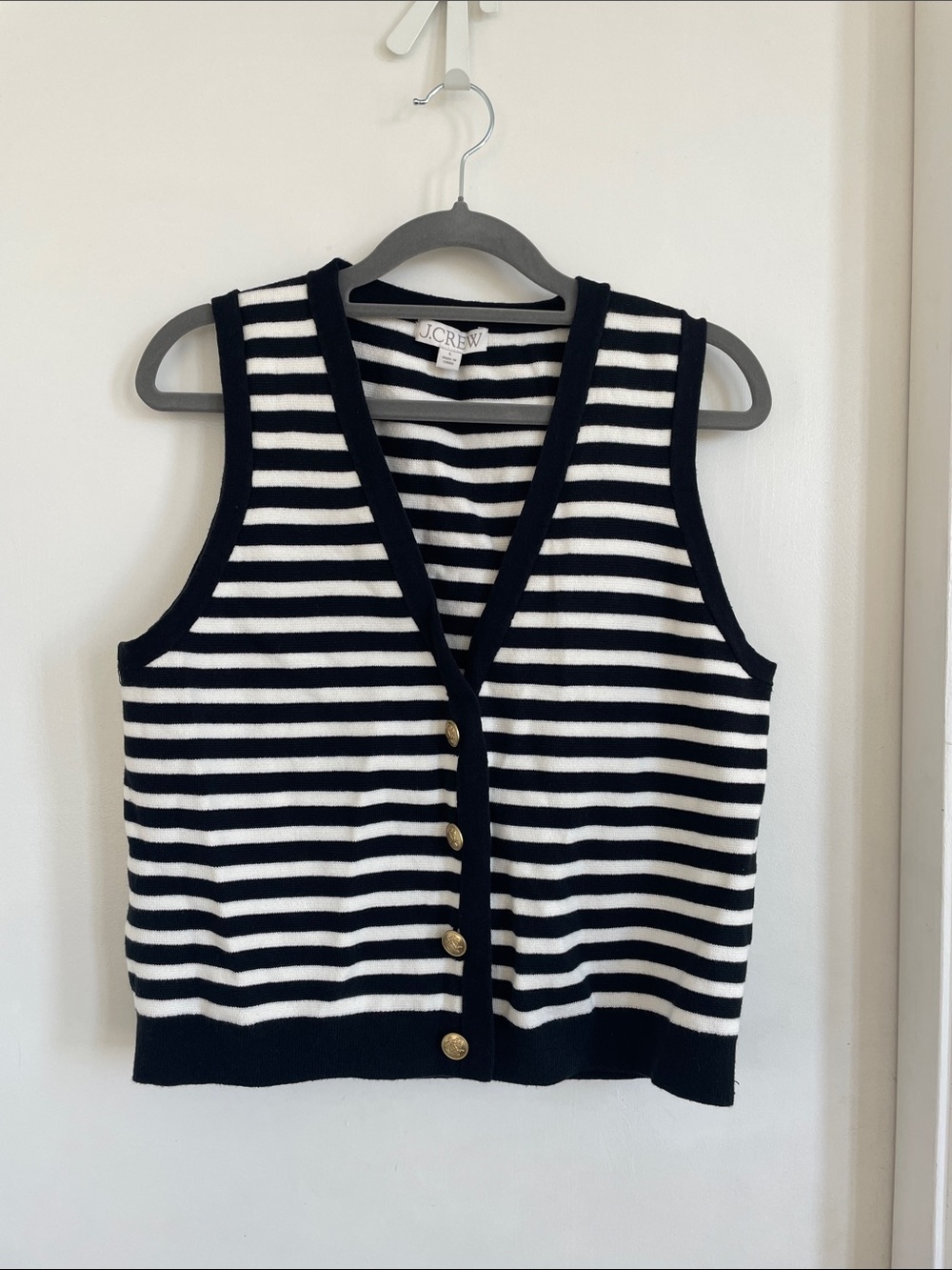 JCrew cotton stripped knit vest